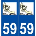 59 Ronchin logo autocollant plaque stickers ville