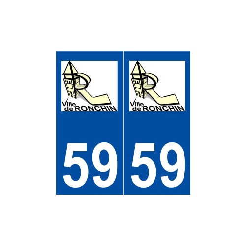 59 Ronchin logo autocollant plaque stickers ville