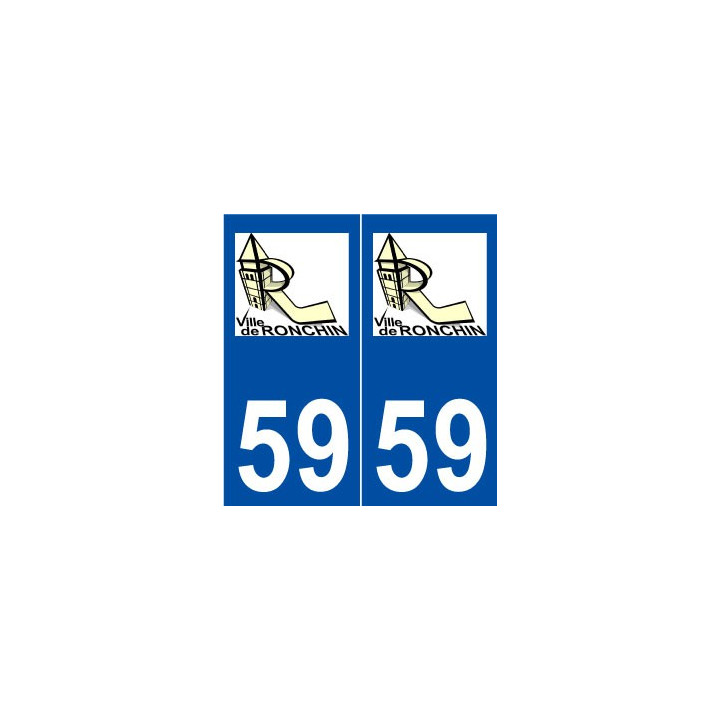 59 Ronchin logo autocollant plaque stickers ville