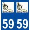 59 Ronchin logo autocollant plaque stickers ville