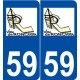 59 Ronchin logo autocollant plaque stickers ville