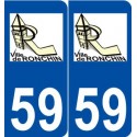 59 Ronchin logo autocollant plaque stickers ville