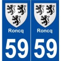 59 Roncq blason autocollant plaque stickers ville
