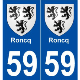 59 Roncq blason autocollant plaque stickers ville