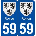 59 Roncq blason autocollant plaque stickers ville