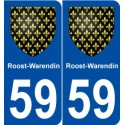 59 Roost-Warendin blason autocollant plaque stickers ville