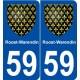 59 Roost-Warendin blason autocollant plaque stickers ville