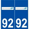 92 Malakoff logo autocollant plaque stickers ville