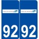 92 Malakoff logo autocollant plaque stickers ville