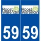 59 Roost-Warendin logo autocollant plaque stickers ville