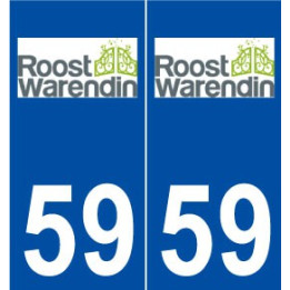 59 Roost-Warendin logo autocollant plaque stickers ville