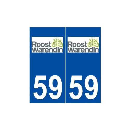 59 Roost-Warendin logo autocollant plaque stickers ville