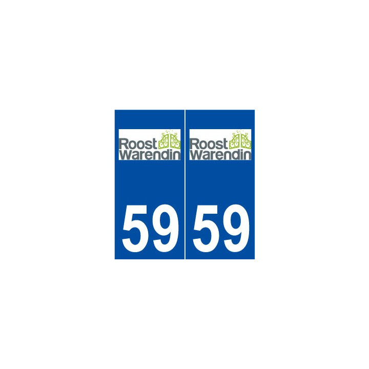 59 Roost-Warendin logo autocollant plaque stickers ville