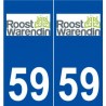 59 Roost-Warendin logo autocollant plaque stickers ville