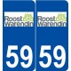 59 Roost-Warendin logo autocollant plaque stickers ville