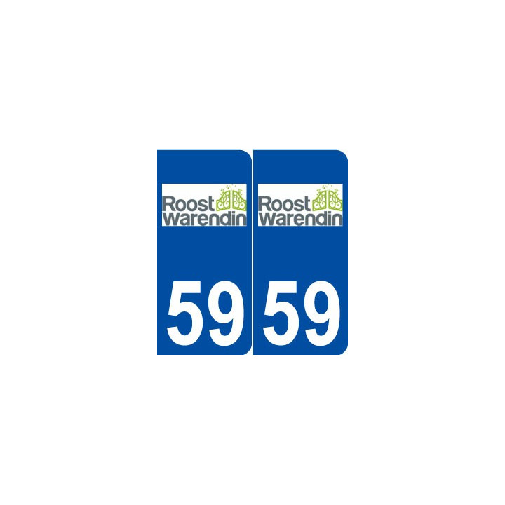 59 Roost-Warendin logo autocollant plaque stickers ville