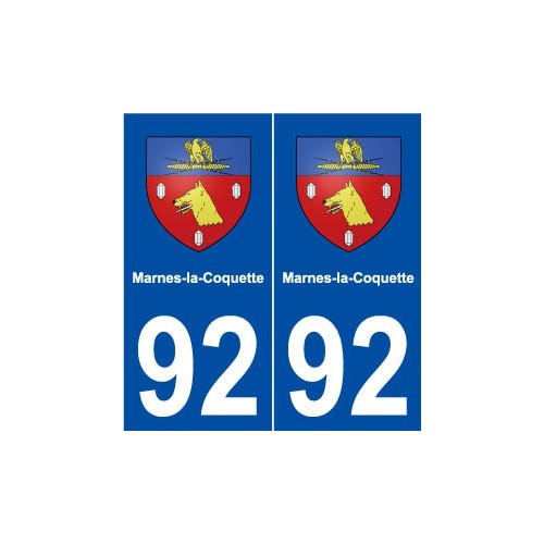 92 Marnes-la-Coquette blason autocollant plaque stickers ville
