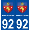 92 Marnes-la-Coquette blason autocollant plaque stickers ville