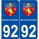 92 Marnes-la-Coquette blason autocollant plaque stickers ville