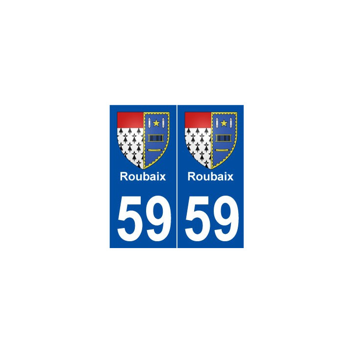 59 Roubaix blason autocollant plaque stickers ville