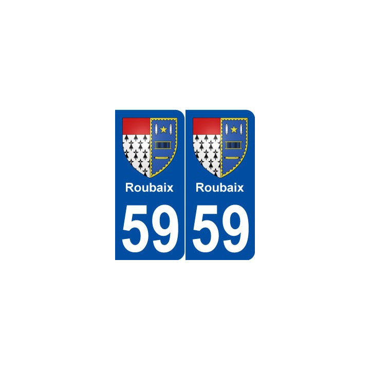 59 Roubaix blason autocollant plaque stickers ville