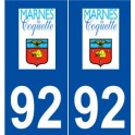 92 Marnes-la-Coquette logo autocollant plaque stickers ville