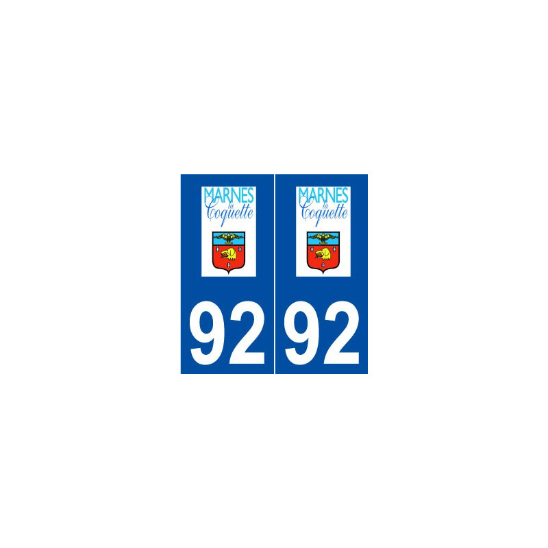 92 Marnes-la-Coquette logo autocollant plaque stickers ville