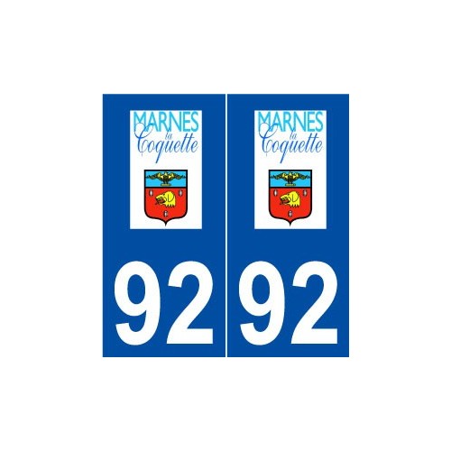 92 Marnes-la-Coquette logo autocollant plaque stickers ville