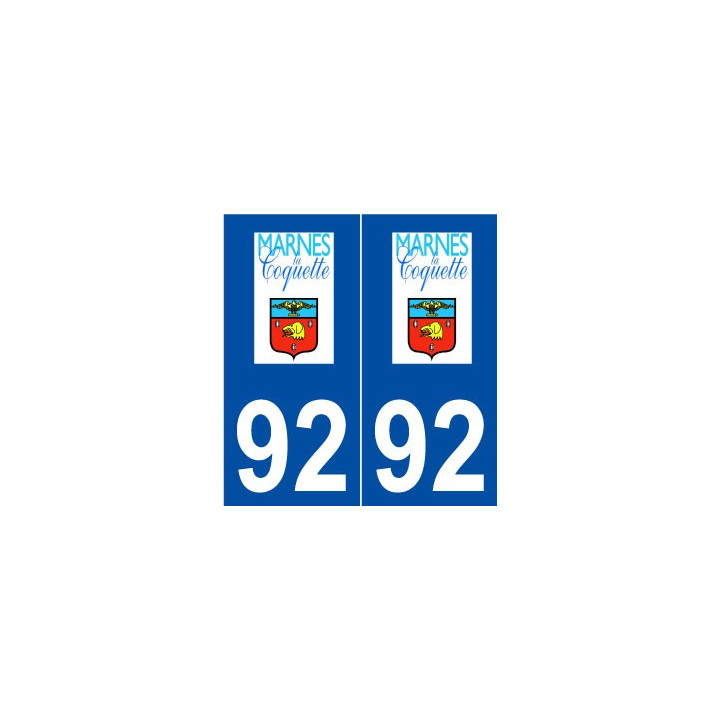 92 Marnes-la-Coquette logo autocollant plaque stickers ville