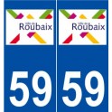 59 Roubaix logo autocollant plaque stickers ville
