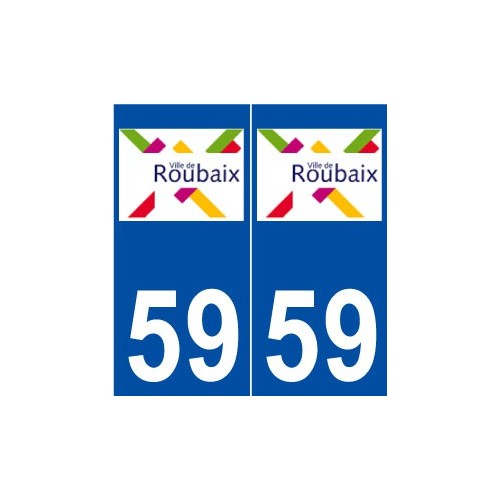 59 Roubaix logo autocollant plaque stickers ville