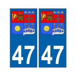 47 Lot et Garonne autocollant plaque blason armoiries stickers département