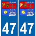 47 Lot et Garonne sticker plate coat of arms coat of arms stickers department