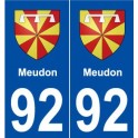 92 Meudon stemma adesivo piastra adesivi città