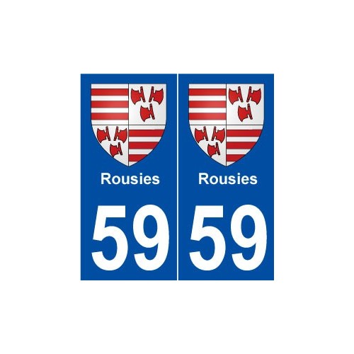 59 Rousies blason autocollant plaque stickers ville