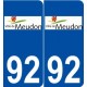 92 Meudon logo autocollant plaque stickers ville