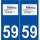 59 Rousies logo autocollant plaque stickers ville