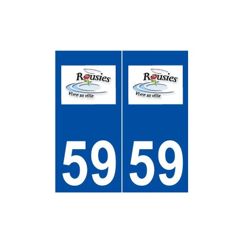 59 Rousies logo autocollant plaque stickers ville