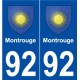 92 Montrouge blason autocollant plaque stickers ville