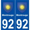 92 Montrouge blason autocollant plaque stickers ville