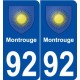 92 Montrouge blason autocollant plaque stickers ville