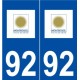 92 Montrouge logo autocollant plaque stickers ville