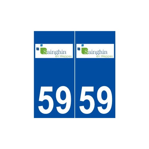 59 Sainghin-en-Weppes logo autocollant plaque stickers ville
