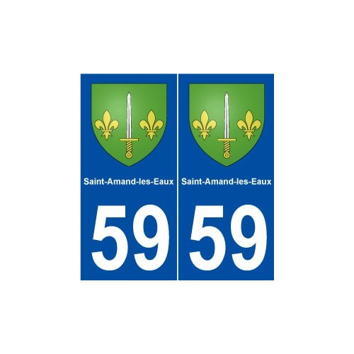 59 Saint-Amand-les-Eaux blason autocollant plaque stickers ville