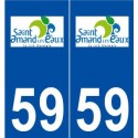 59 Saint-Amand-les-Eaux logo autocollant plaque stickers ville