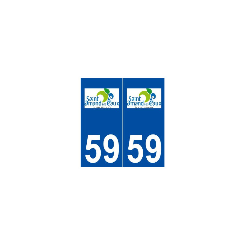 59 Saint-Amand-les-Eaux logo autocollant plaque stickers ville
