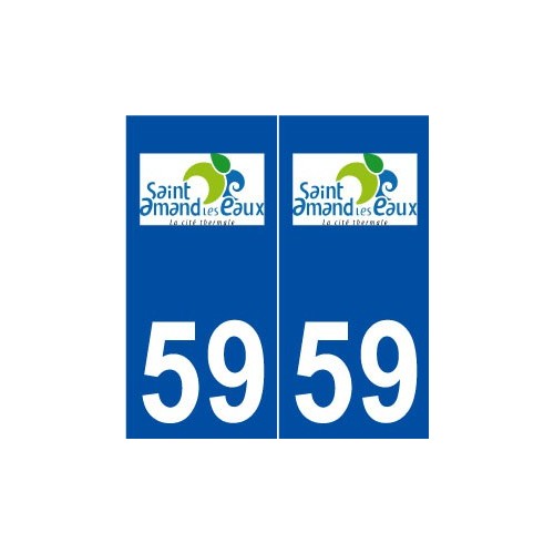 59 Saint-Amand-les-Eaux logo autocollant plaque stickers ville
