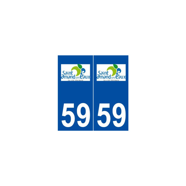 59 Saint-Amand-les-Eaux logo autocollant plaque stickers ville