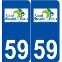 59 Saint-Amand-les-Eaux logo autocollant plaque stickers ville