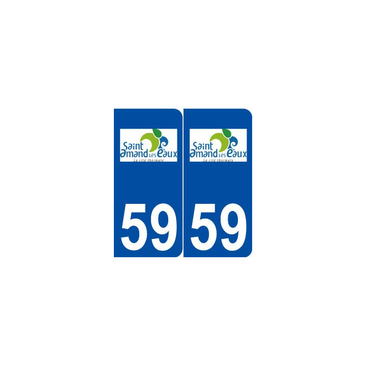 59 Saint-Amand-les-Eaux logo autocollant plaque stickers ville